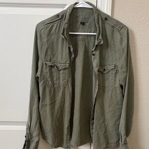 Universal Thread Olive Utility Button-Down Shirt